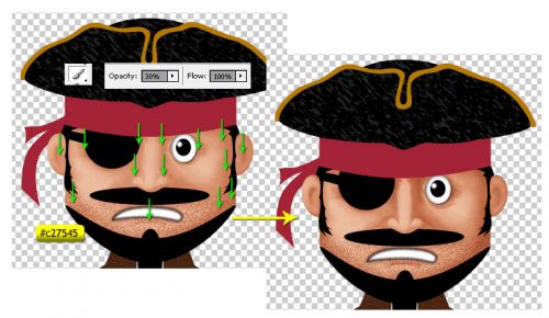 آموزش طراحی کاراکتر کارتونی دزد دریایی در فتوشاپ